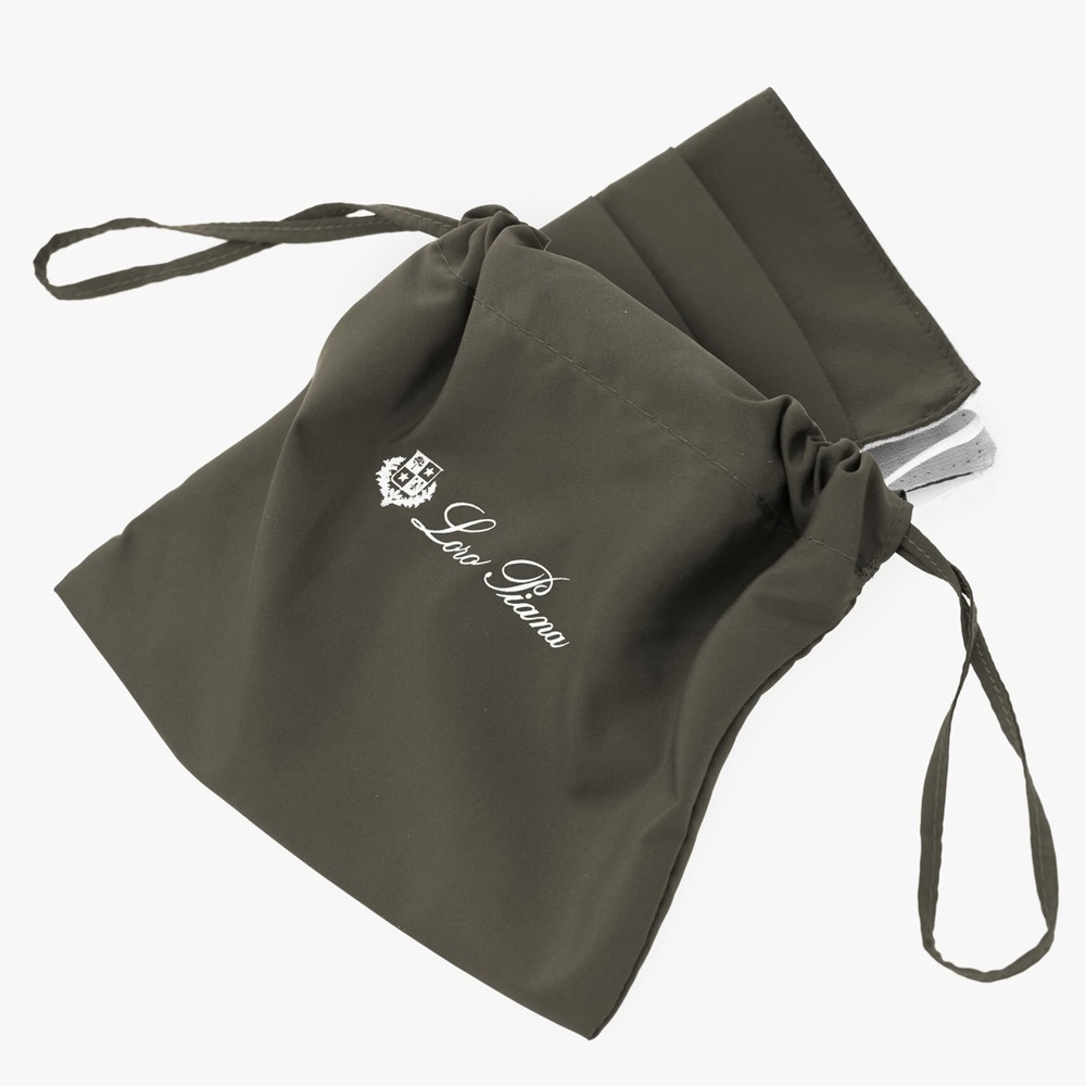 Loro Piana Beige Green Linen Face Mask